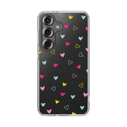 Transparent Heart Design Pattern Clear Phone Case