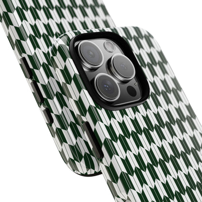 Green Harmony Geometric Phone Case – Durable, Slim, and MagSafe Compatible - JGUS