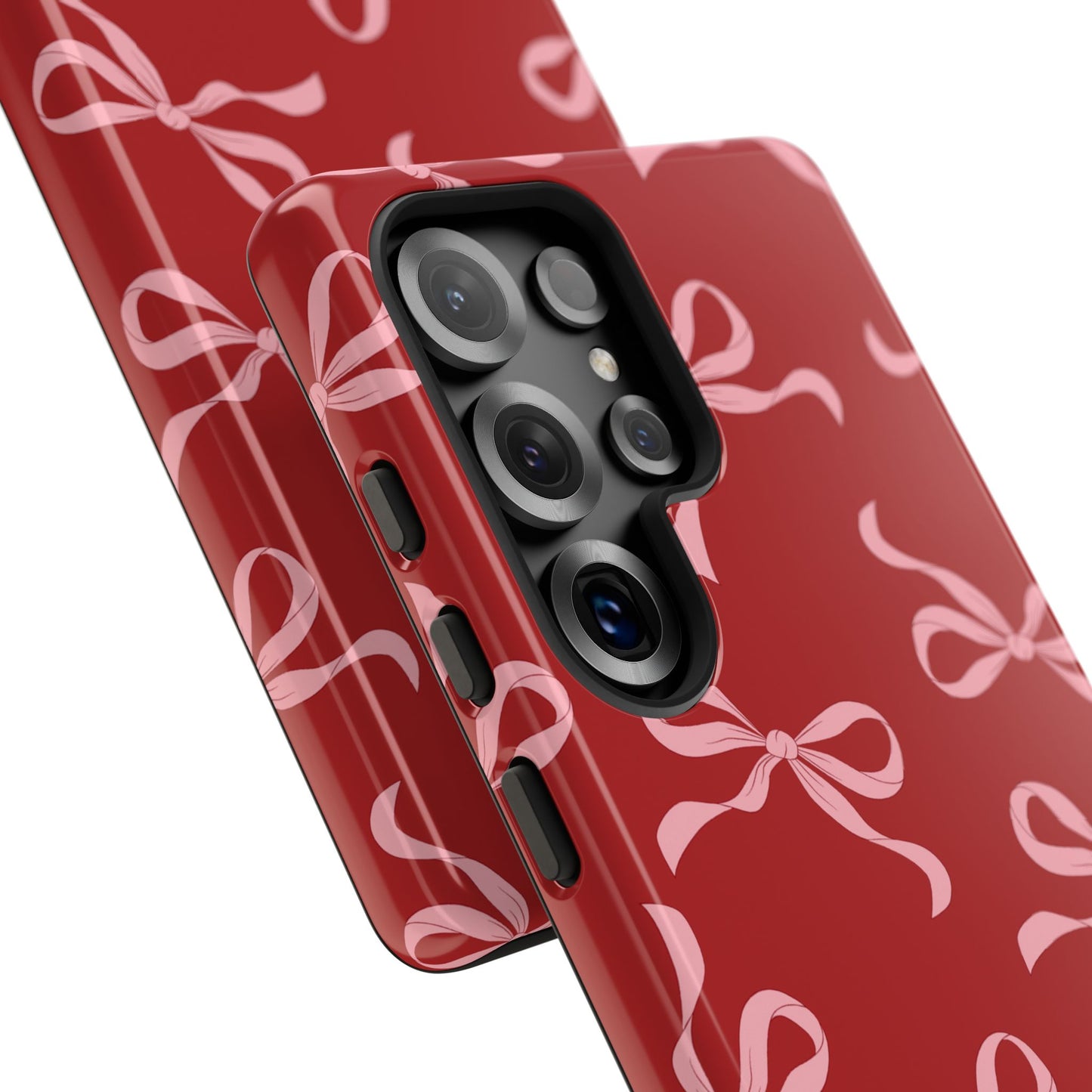 Pink Bows on Red Phone Case - JGUS