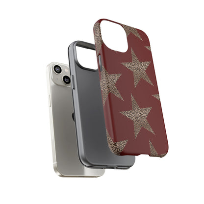 Leopard Star Luxe - Burgundy Edition | Aesthetic Coquette Phone Case for iPhone & Galaxy - JGUS