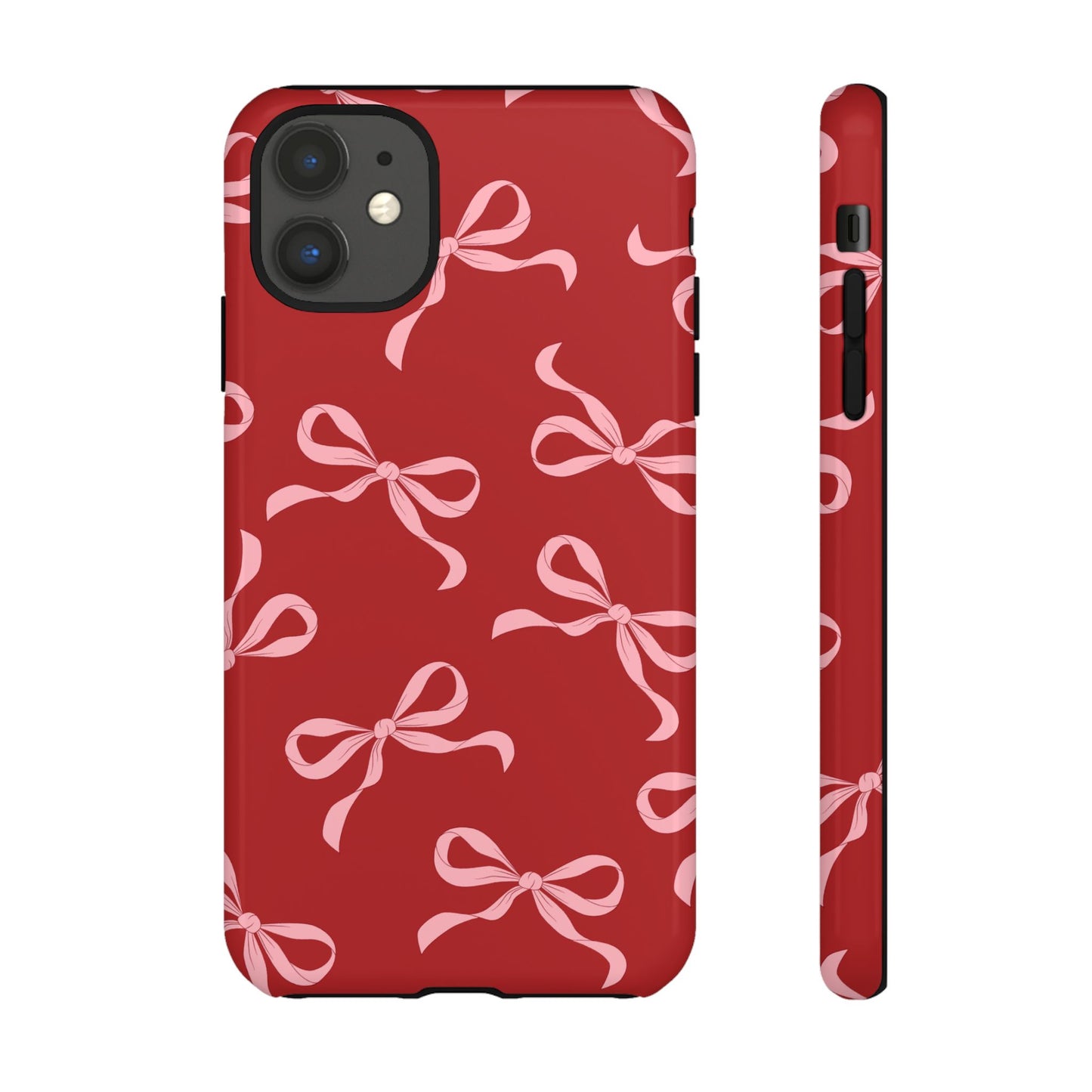 Pink Bows on Red Phone Case - JGUS