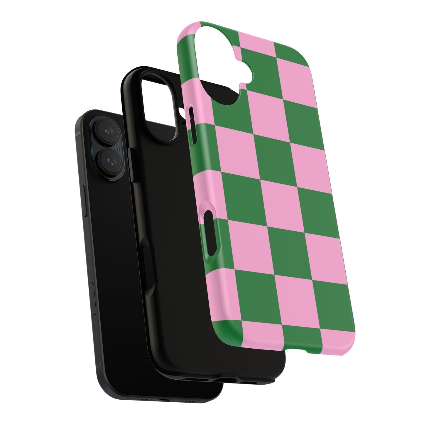 Pink Retro Checkered Phone Case – 90s Aesthetic, Vintage Grid Pattern for iPhone & Samsung - JGUS