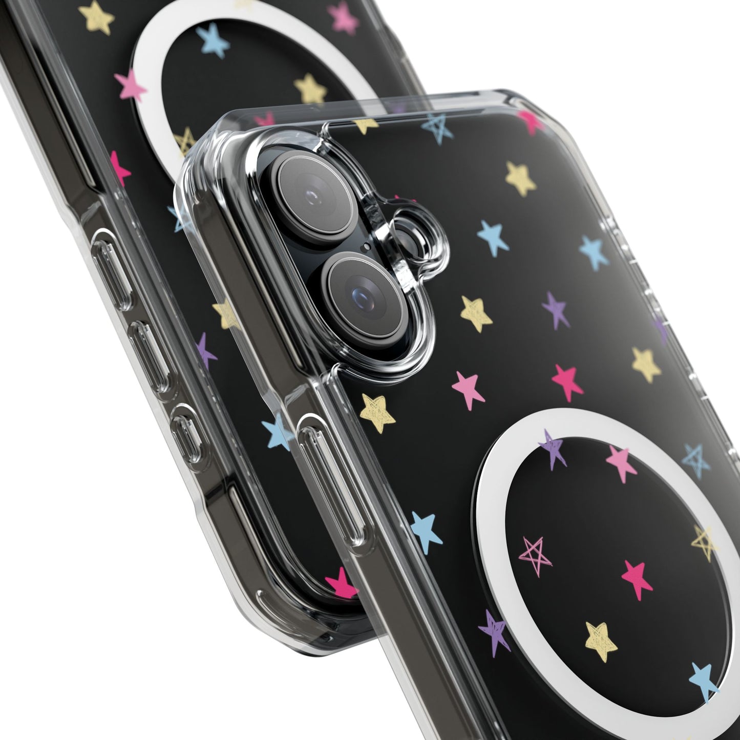 Star Pattern Clear Mag Safe Case, Magnetic Clear Impact Case