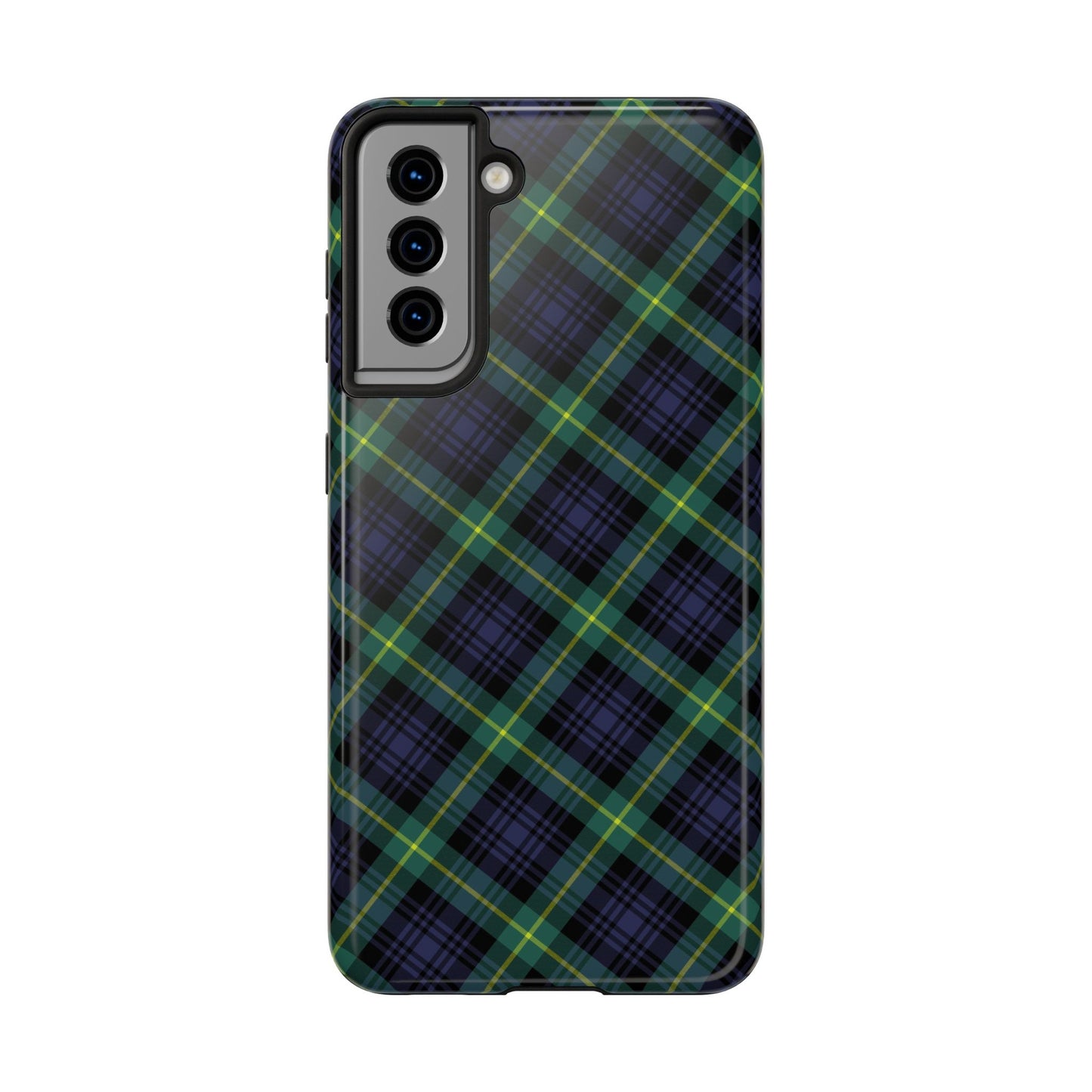 Jade Plaid Luxe Phone Case – Dual-Layer Protection for iPhone & Samsung