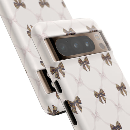 Chic Bow Pattern Phone Case | Elegant Clear Protective Case | Stylish iPhone & Samsung Cover - JGUS