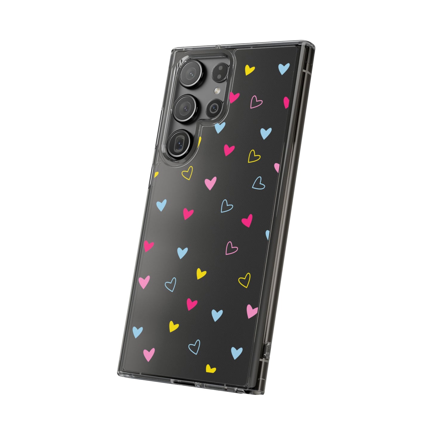 Transparent Heart Design Pattern Clear Phone Case