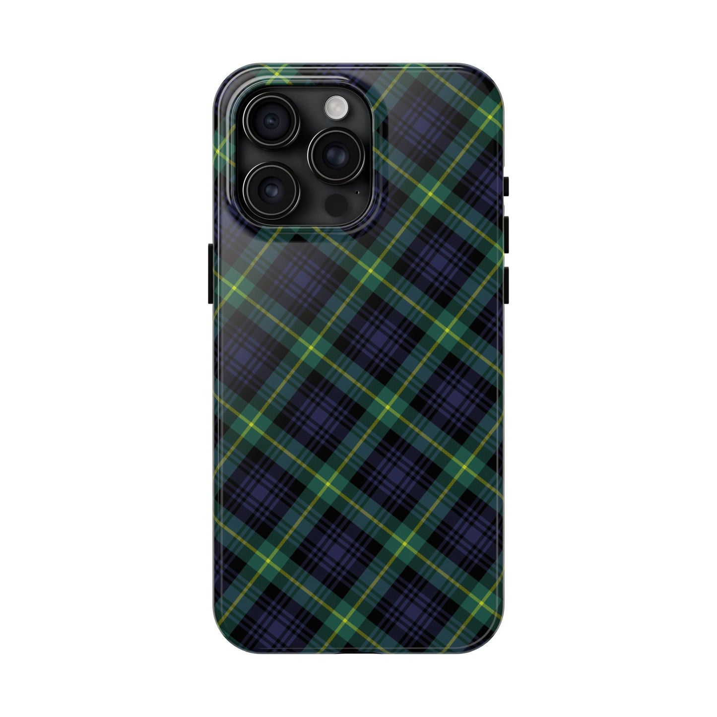 Jade Plaid Luxe Phone Case – Dual-Layer Protection for iPhone & Samsung