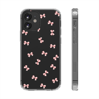 Pink Bow Dreams Clear Phone Case
