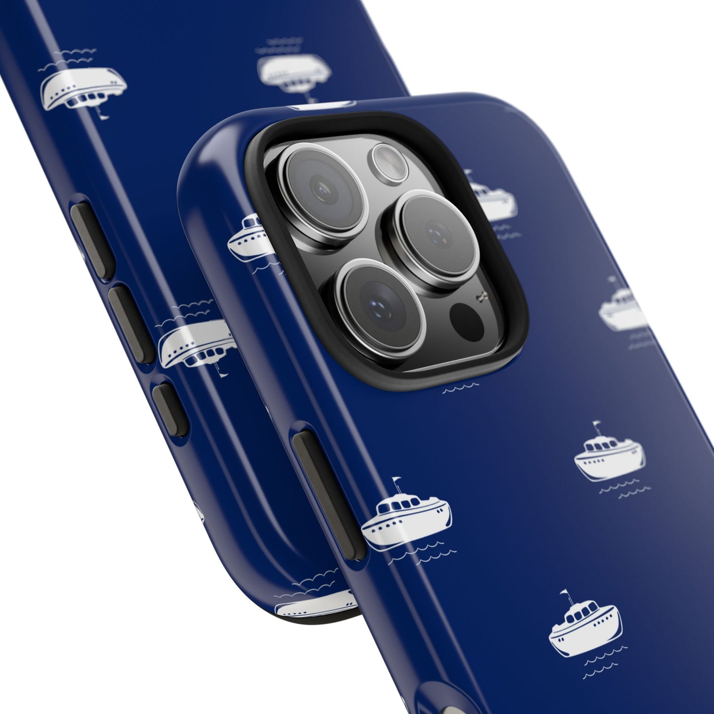 Blue Boat Phone Case – Calm Ocean Pattern for iPhone & Samsung, Durable & Stylish Protection
