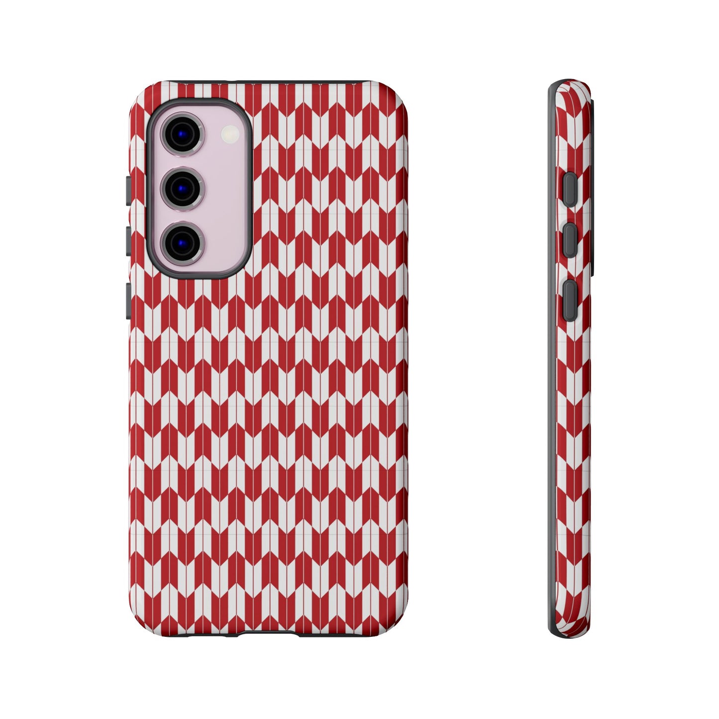 Red Geometric Phone Case for iPhone Samsung Pixel – Bold Pattern Aesthetic Modern Design - JGUS