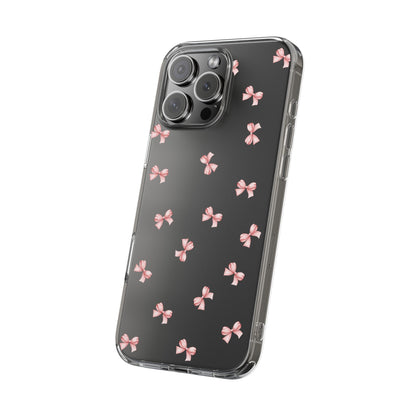 Pink Bow Dreams Clear Phone Case