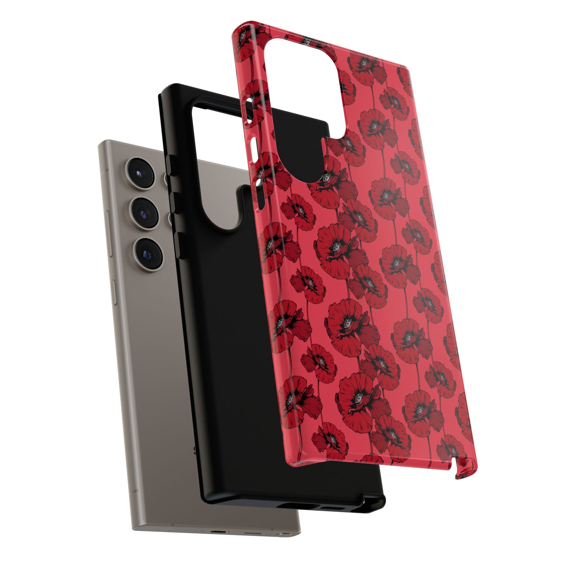 Red Poppy Phone Case for iPhone, Samsung & Google Pixel – Bold Floral Statement Aesthetic - JGUS