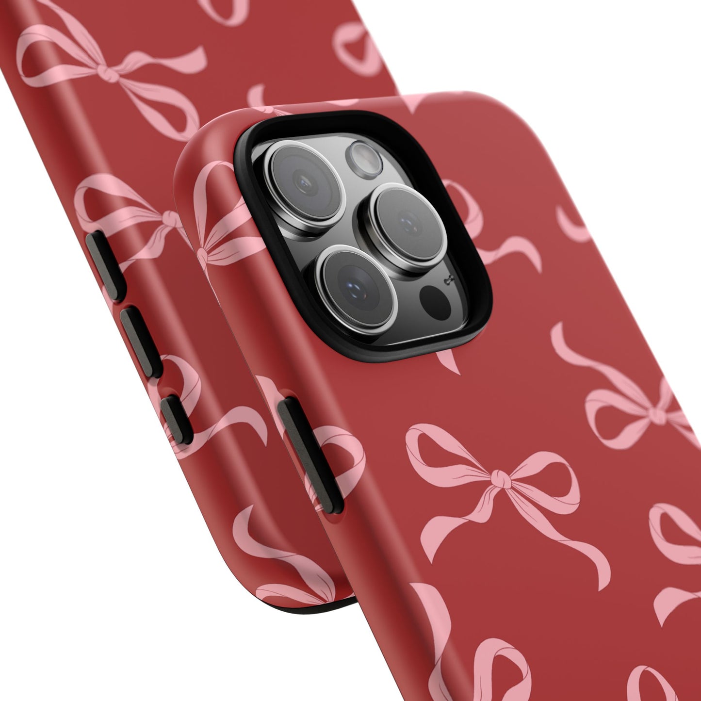 Pink Bows on Red Phone Case - JGUS