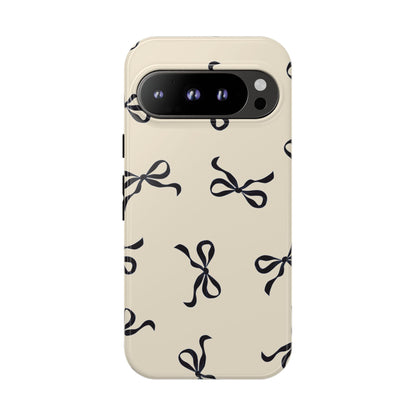 Beige and Black Bow Phone Case - JGUS