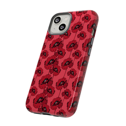 Red Poppy Phone Case for iPhone, Samsung & Google Pixel – Bold Floral Statement Aesthetic - JGUS