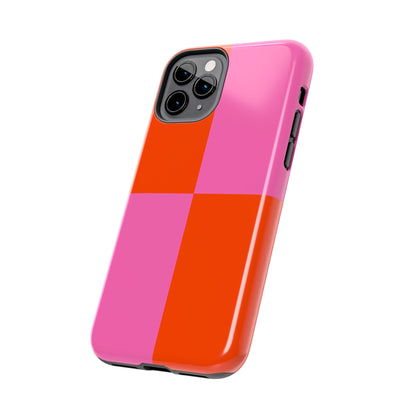 Plaid Sunset Orange & Pink Phone Case