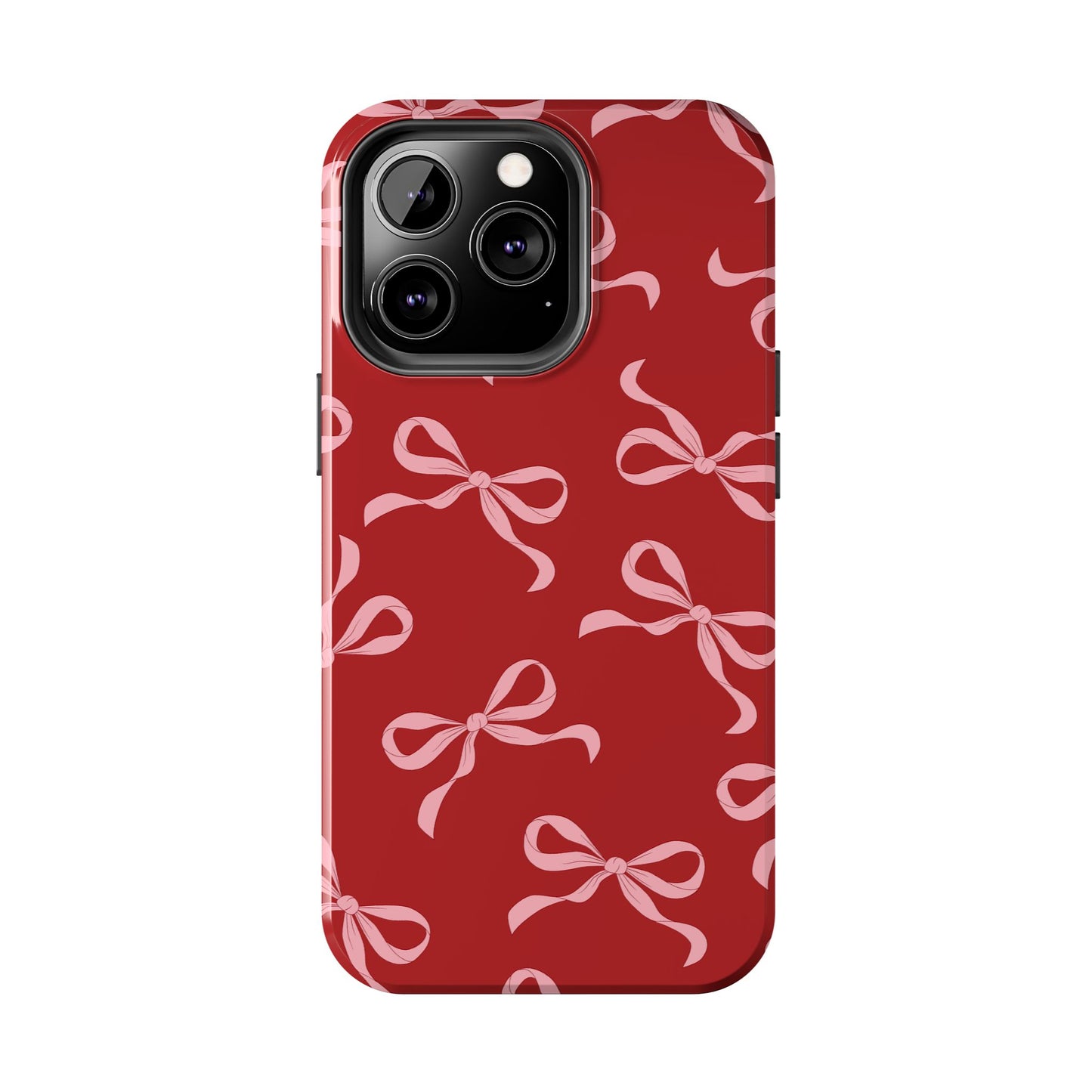 Pink Bows on Red Phone Case