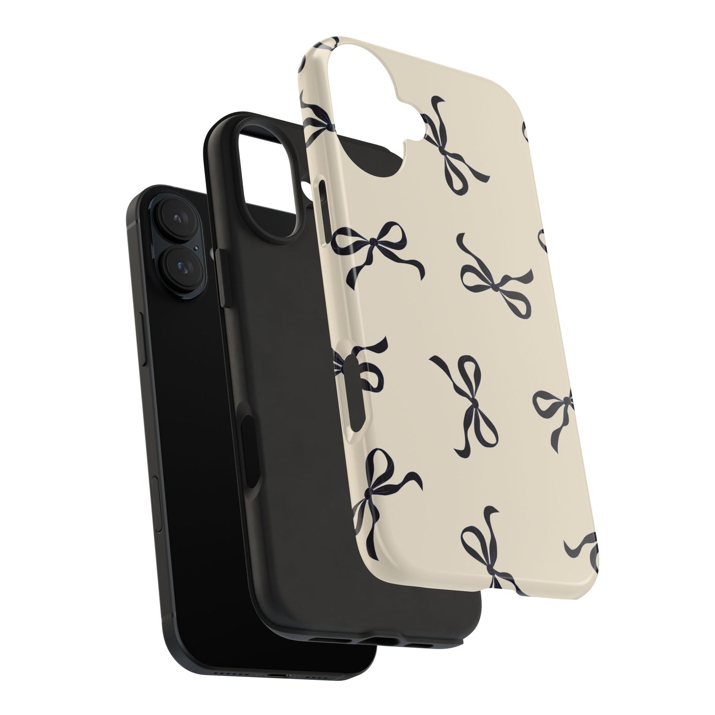 Beige and Black Bow Phone Case