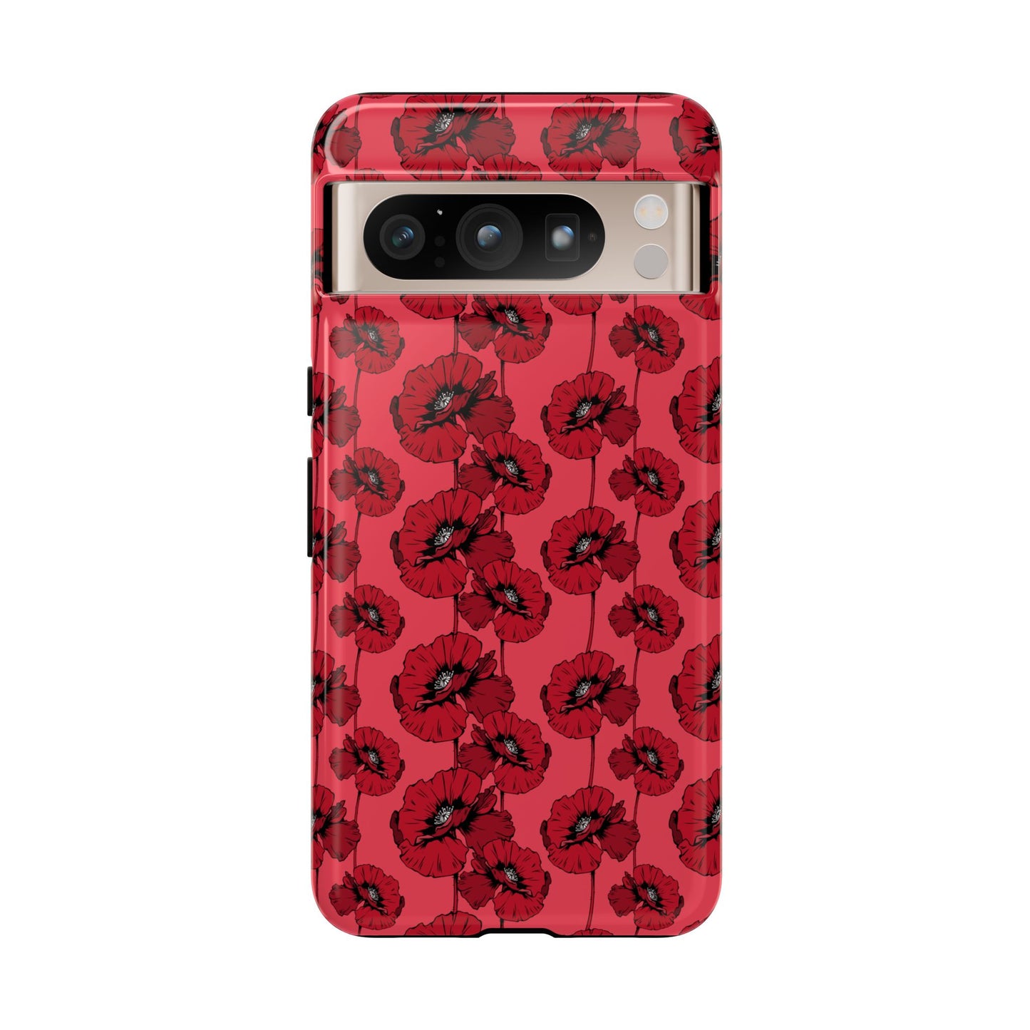 Red Poppy Phone Case for iPhone, Samsung & Google Pixel – Bold Floral Statement Aesthetic - JGUS