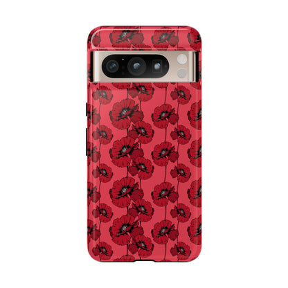 Red Poppy Phone Case for iPhone, Samsung & Google Pixel – Bold Floral Statement Aesthetic - JGUS