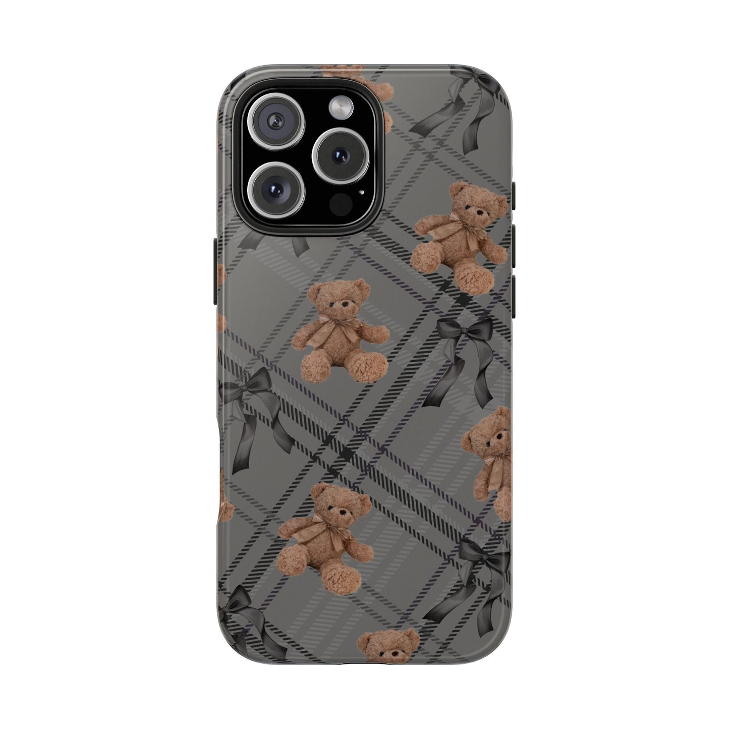 Cute Bows & Bears Phone Case – Customizable, Dual-Layer Protection for iPhone & Samsung