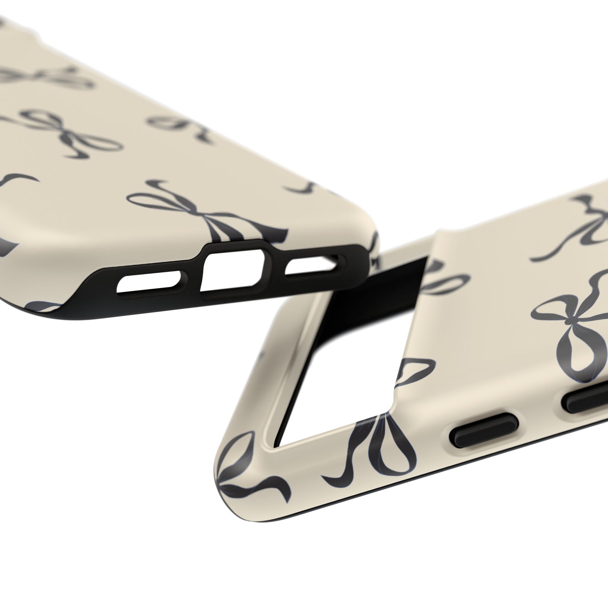 Beige and Black Bow Phone Case - JGUS