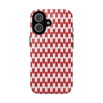 Red Geometric Phone Case for iPhone Samsung Pixel – Bold Pattern Aesthetic Modern Design - JGUS
