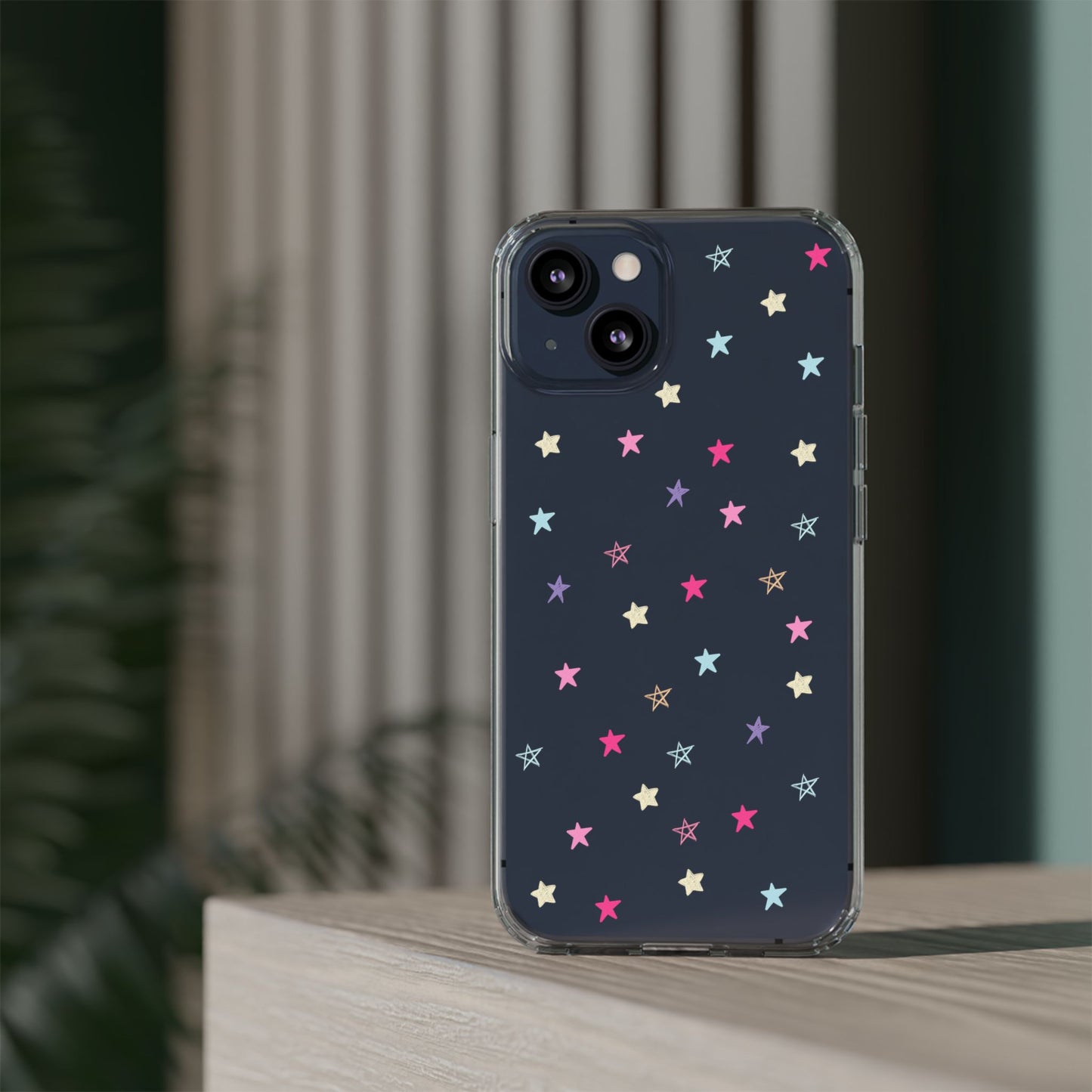 Star Pattern Clear Phone Case