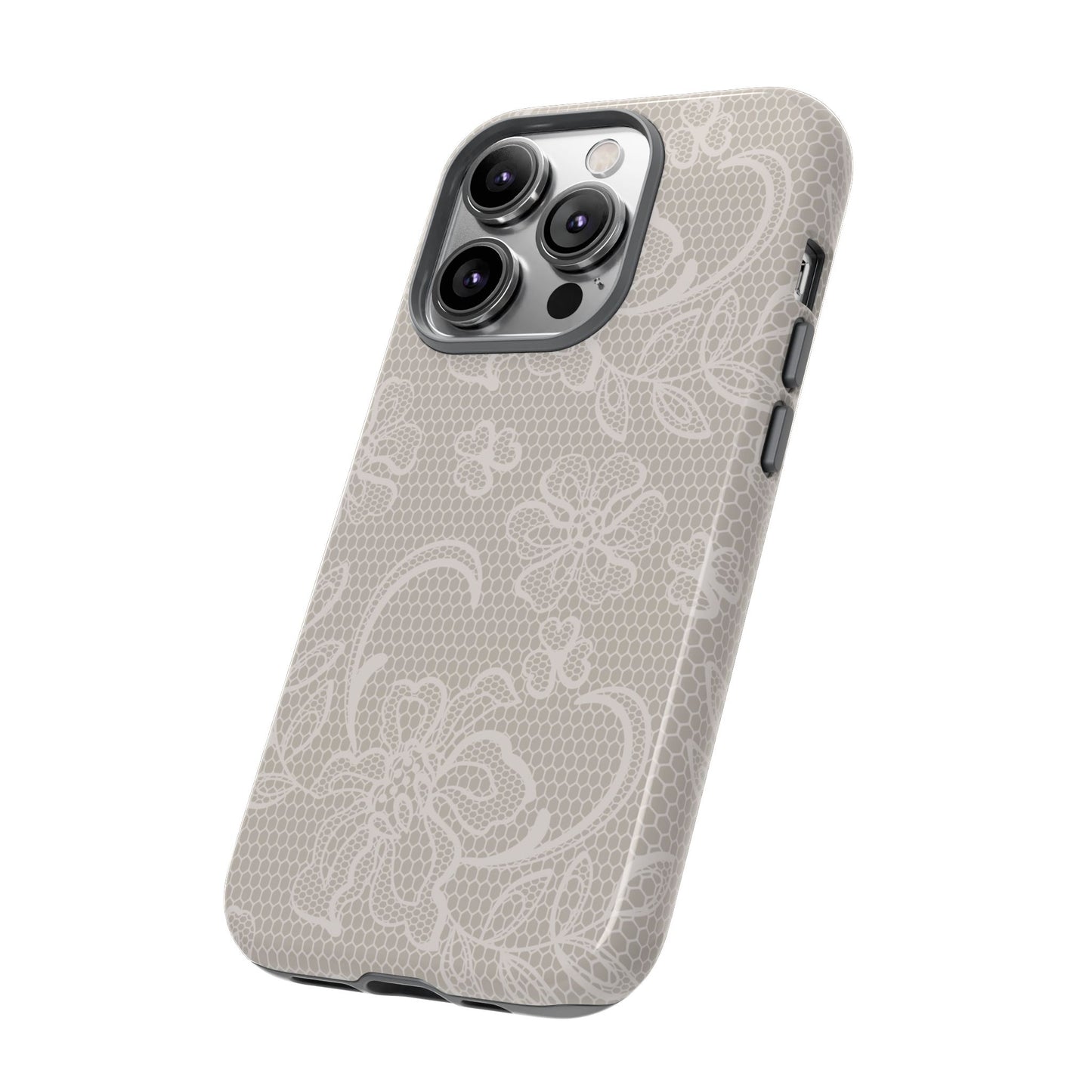 Lace Phone Case for iPhone Samsung Pixel – Cream Floral Elegant Aesthetic - JGUS