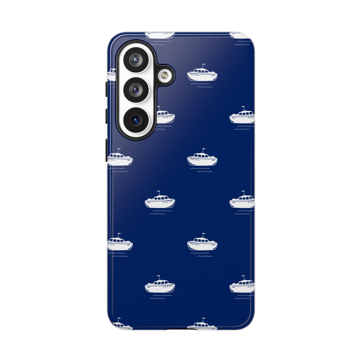 Blue Boat Phone Case – Calm Ocean Pattern for iPhone & Samsung, Durable & Stylish Protection - JGUS