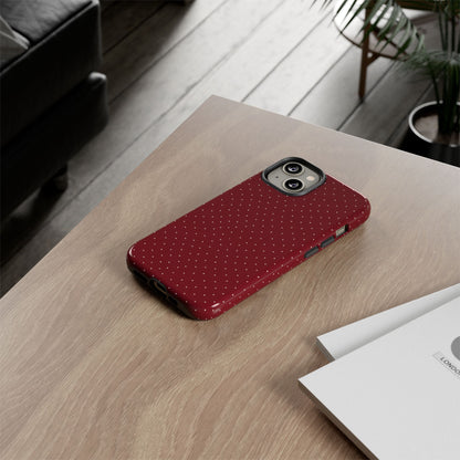 Burgundy  & White Dots Case - JGUS