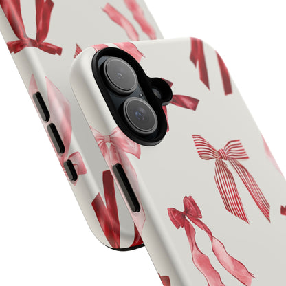 Burgundy Chic Bow Design Phone Case - JGUS