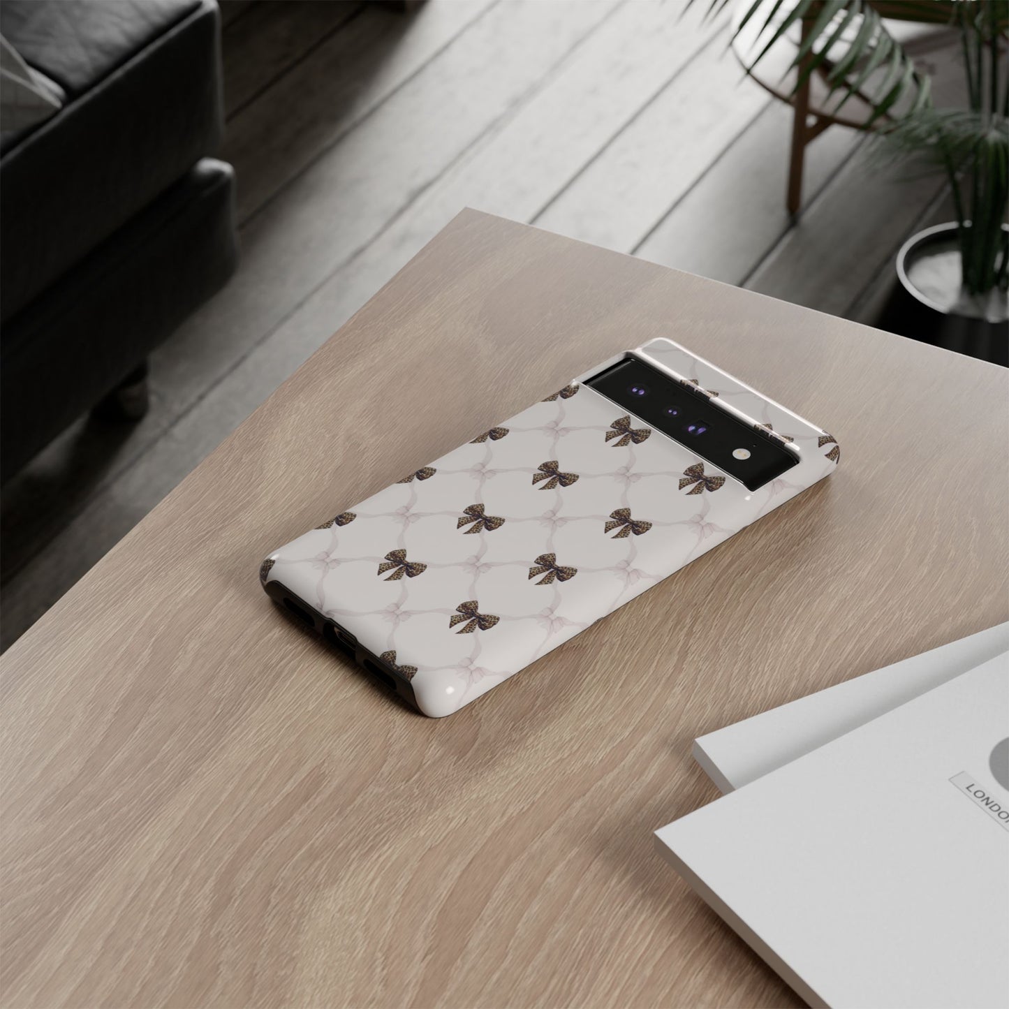 Chic Bow Pattern Phone Case | Elegant Clear Protective Case | Stylish iPhone & Samsung Cover - JGUS