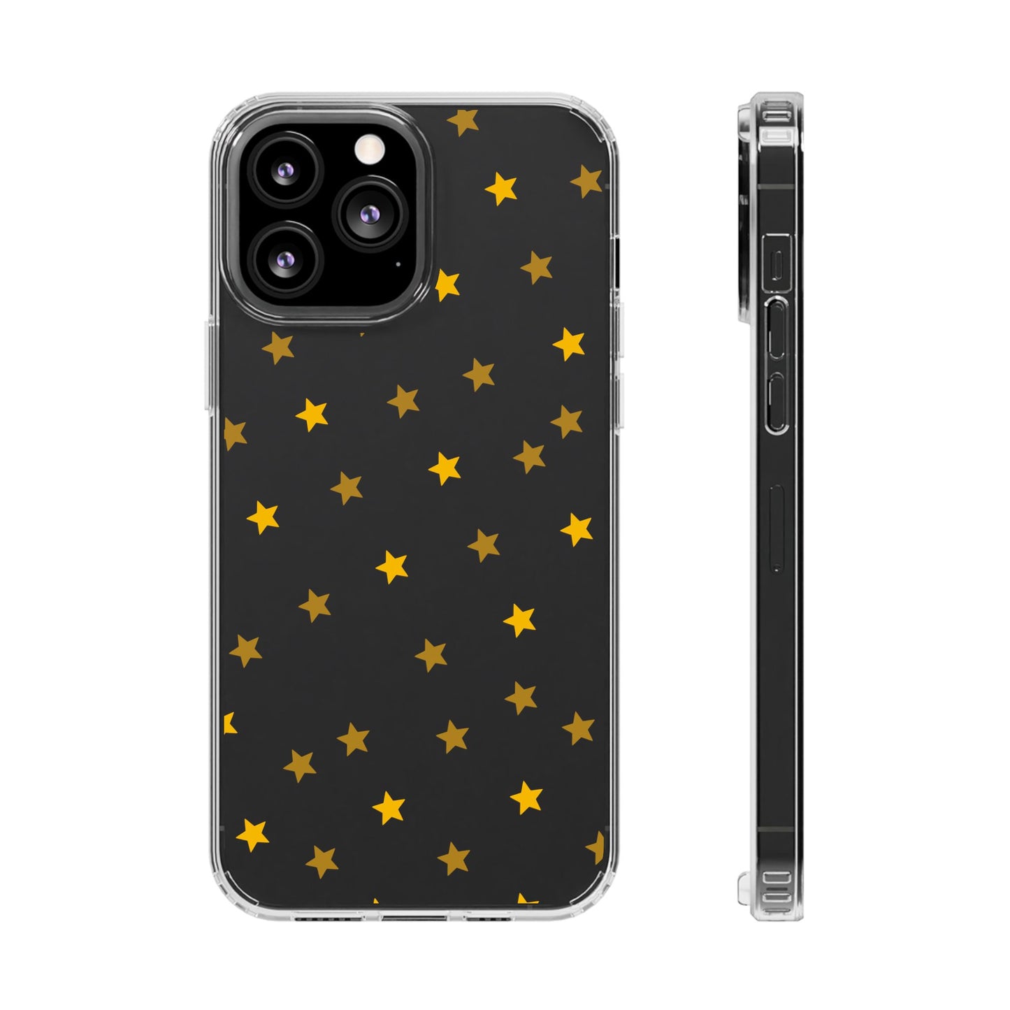 Yellow Stars Clear Phone Case – Stylish, Durable Protection