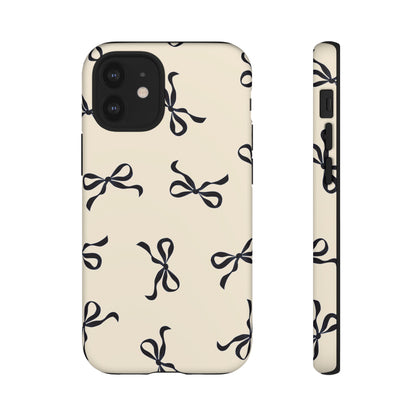 Beige and Black Bow Phone Case - JGUS
