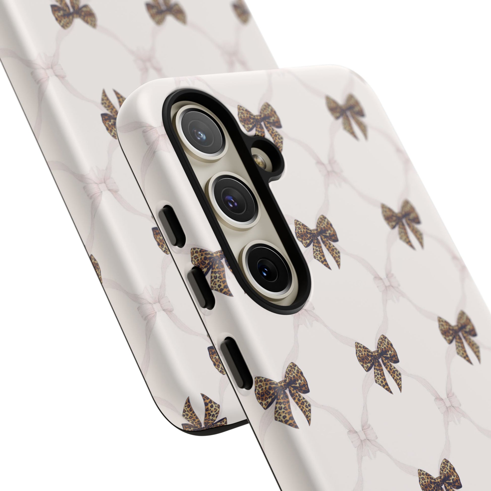 Chic Bow Pattern Phone Case | Elegant Clear Protective Case | Stylish iPhone & Samsung Cover - JGUS