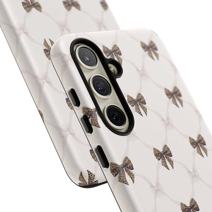Chic Bow Pattern Phone Case | Elegant Clear Protective Case | Stylish iPhone & Samsung Cover - JGUS