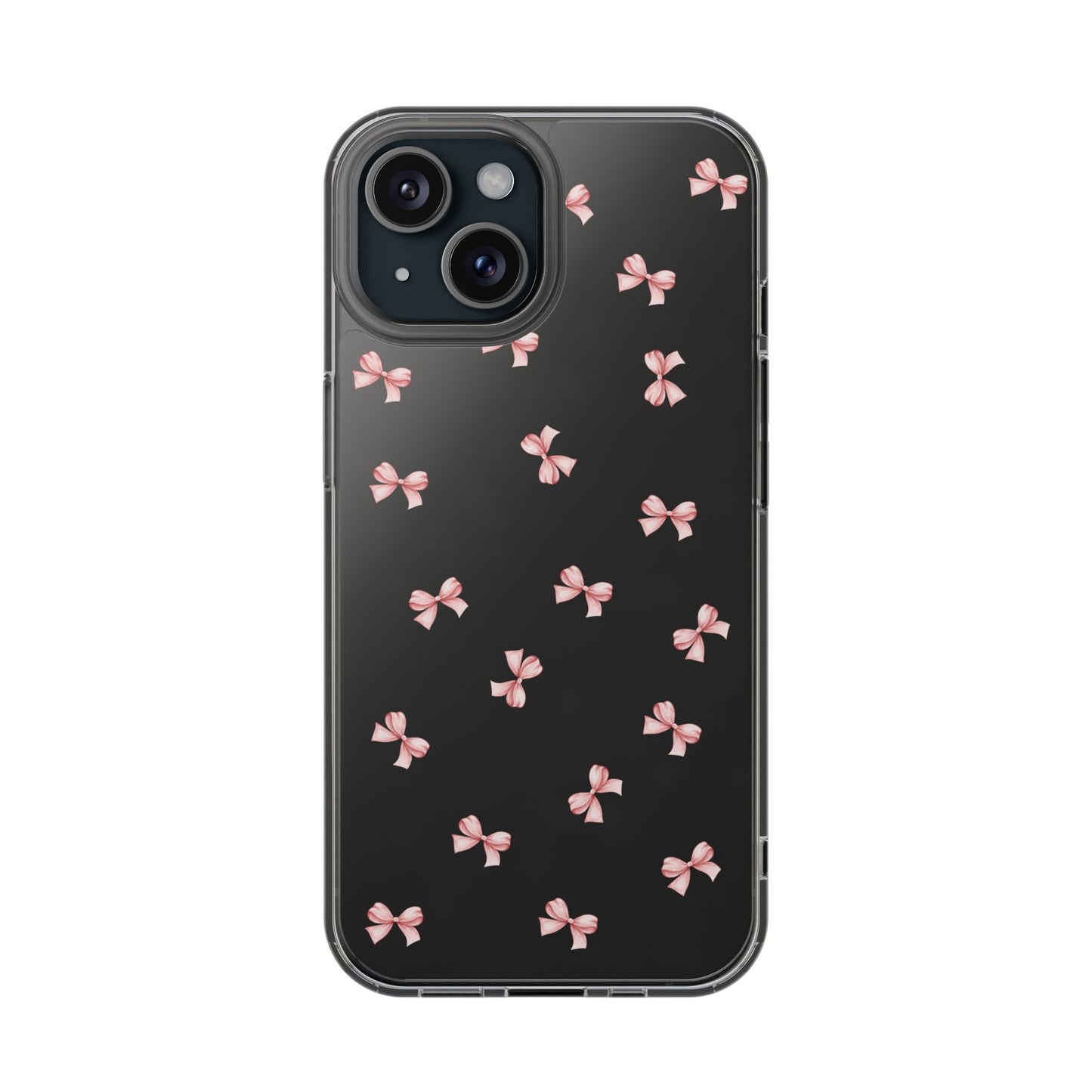 Pink Bow Dreams Clear Phone Case