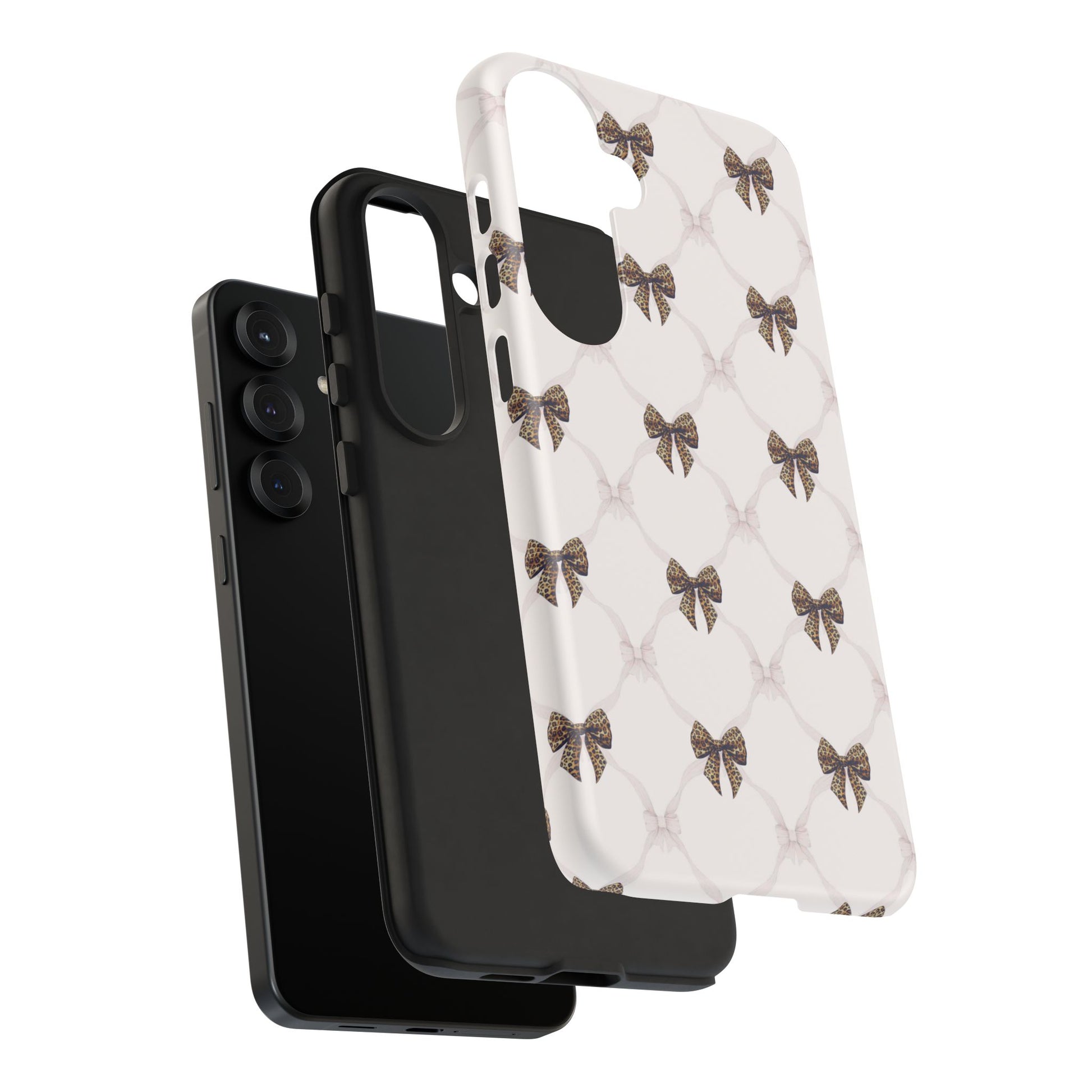Chic Bow Pattern Phone Case | Elegant Clear Protective Case | Stylish iPhone & Samsung Cover - JGUS