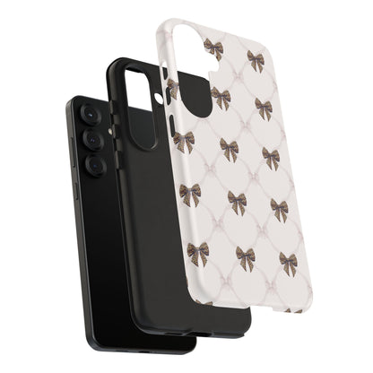 Chic Bow Pattern Phone Case | Elegant Clear Protective Case | Stylish iPhone & Samsung Cover - JGUS
