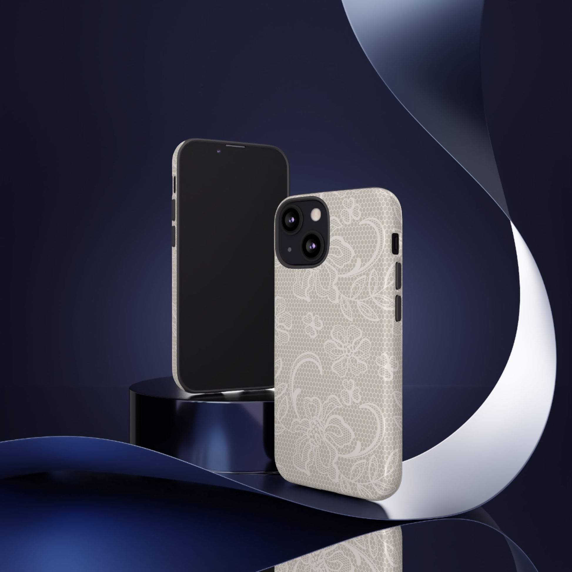 Lace Phone Case for iPhone Samsung Pixel – Cream Floral Elegant Aesthetic - JGUS