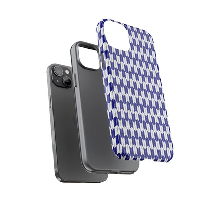 Navy Blue Geometric Phone Case for iPhone Samsung Pixel – Minimal Pattern Modern Aesthetic - JGUS