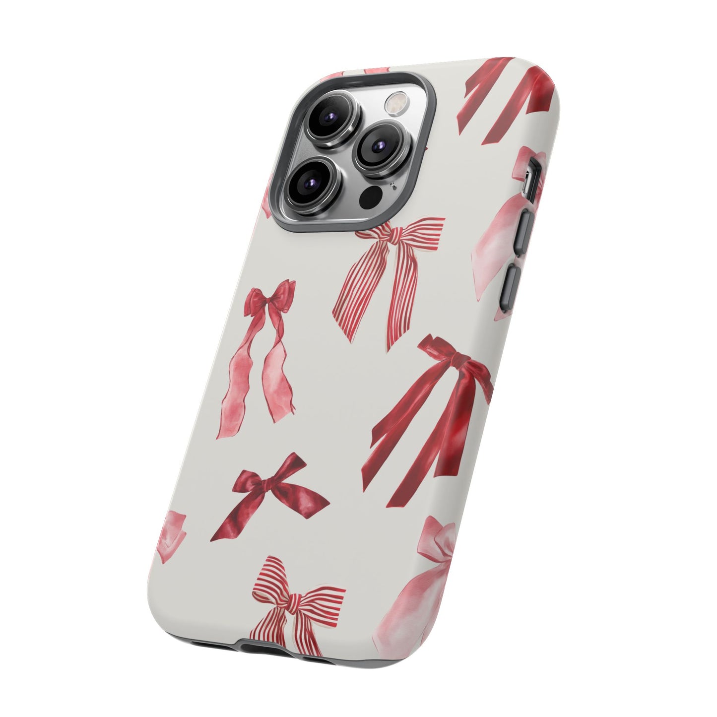 Burgundy Chic Bow Design Phone Case - JGUS