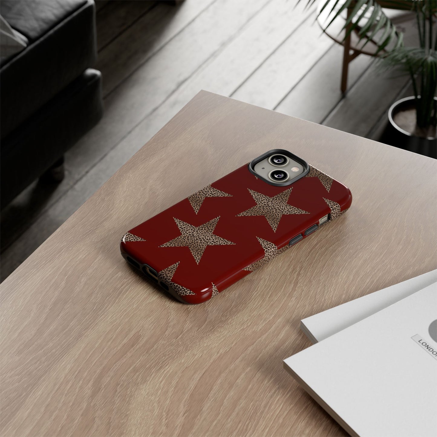 Leopard Star Luxe - Burgundy Edition | Aesthetic Coquette Phone Case for iPhone & Galaxy - JGUS