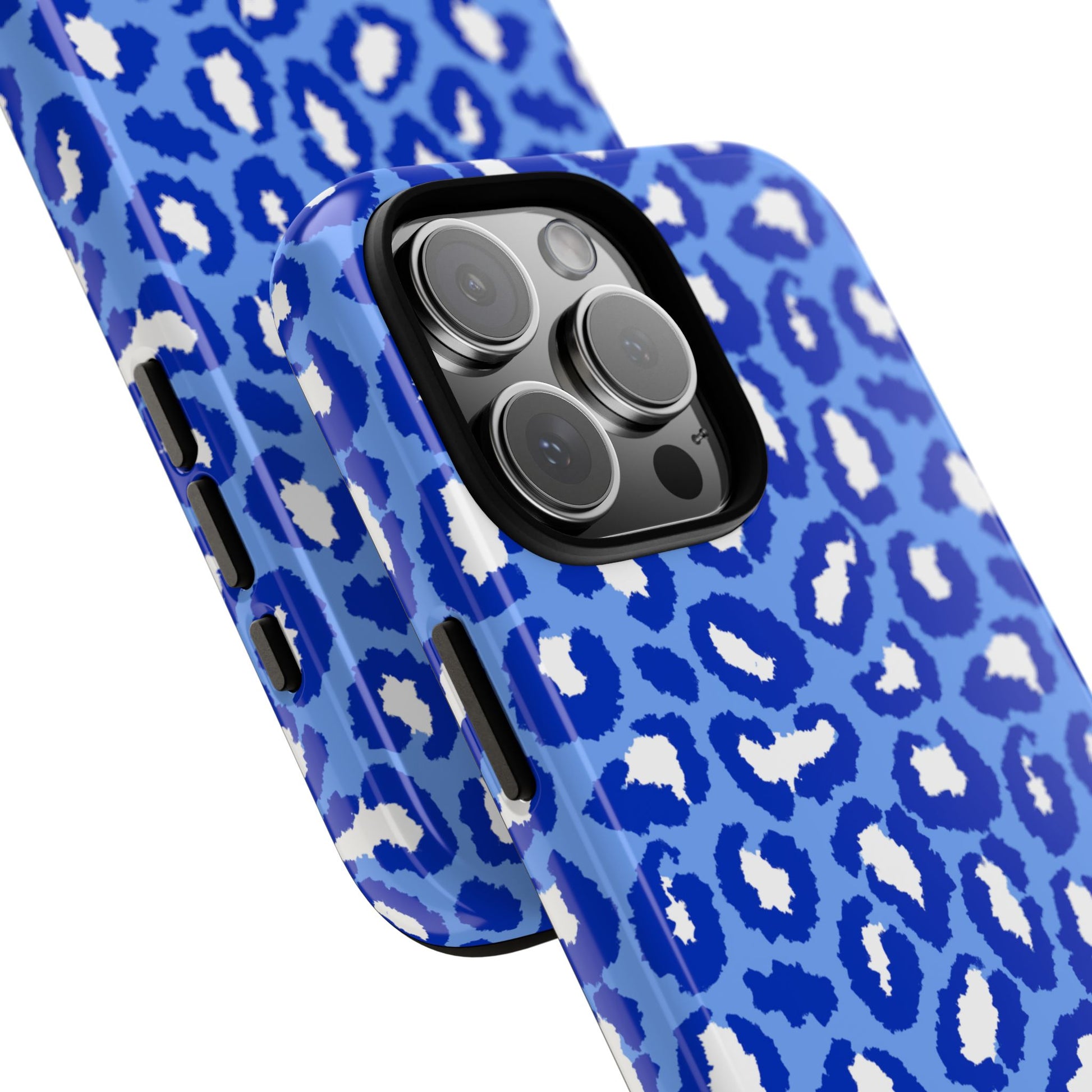 Leopard Vibes - Blue Edition Phone Case for iPhone & Samsung - Stylish & Durable Animal Print Case - JGUS