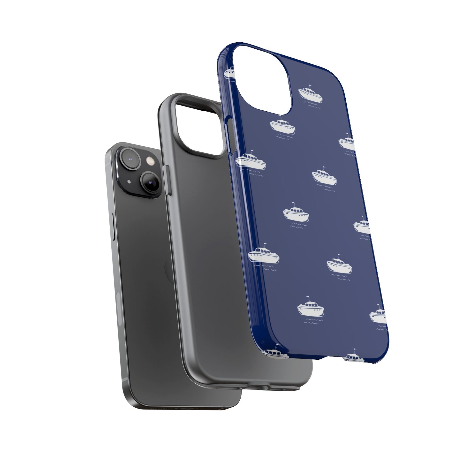 Blue Boat Phone Case – Calm Ocean Pattern for iPhone & Samsung, Durable & Stylish Protection - JGUS