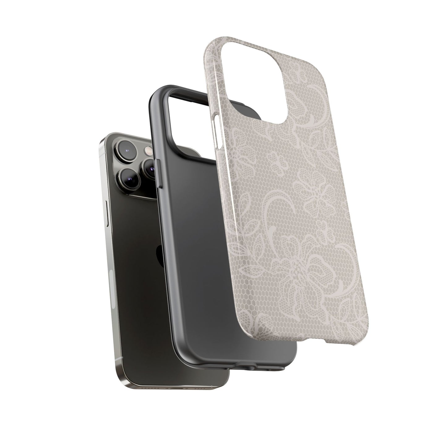 Lace Phone Case for iPhone Samsung Pixel – Cream Floral Elegant Aesthetic - JGUS