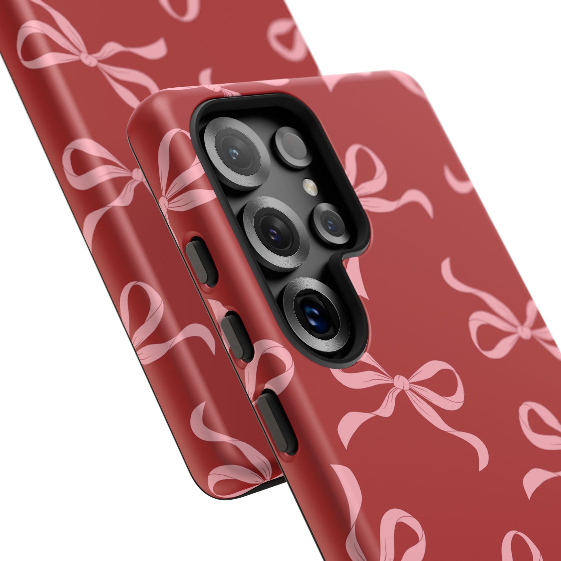 Pink Bows on Red Phone Case - JGUS