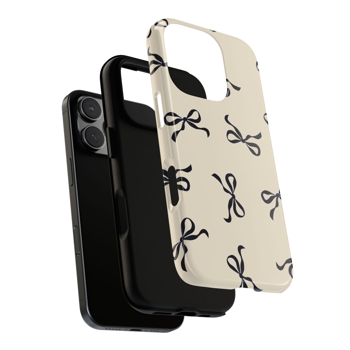 Beige and Black Bow Phone Case - JGUS