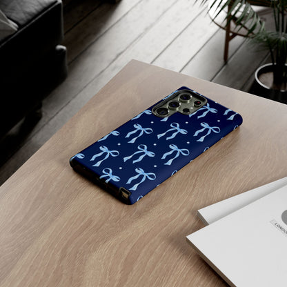 Bows & Blues Phone Case – Aesthetic Ribbon Print | Fits iPhone & Samsung - JGUS